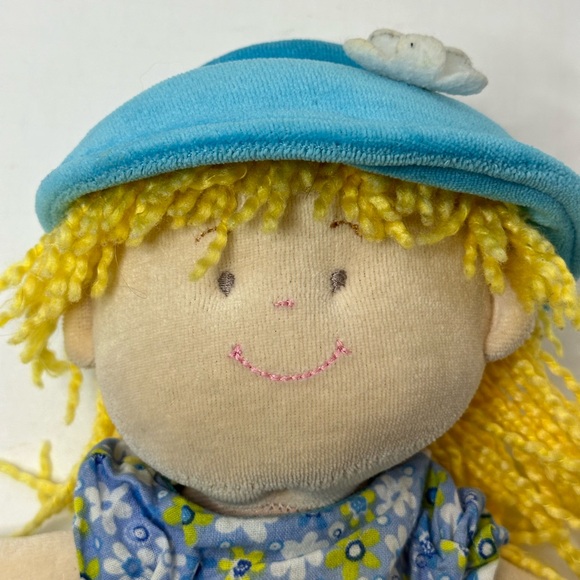 Stephan Baby Soft Doll 14 inch Blonde Yarn Hair Brown Eyes Blue Calico 2012 - Picture 3 of 5